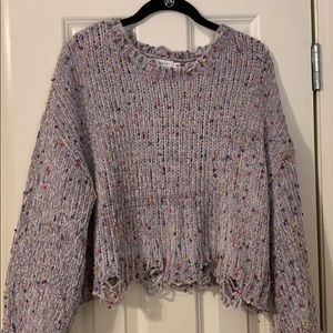 Gray Colorful Speckled Sweater